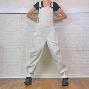 J.Crew Slouchy Denim cream colored baggy boyfriend overalls